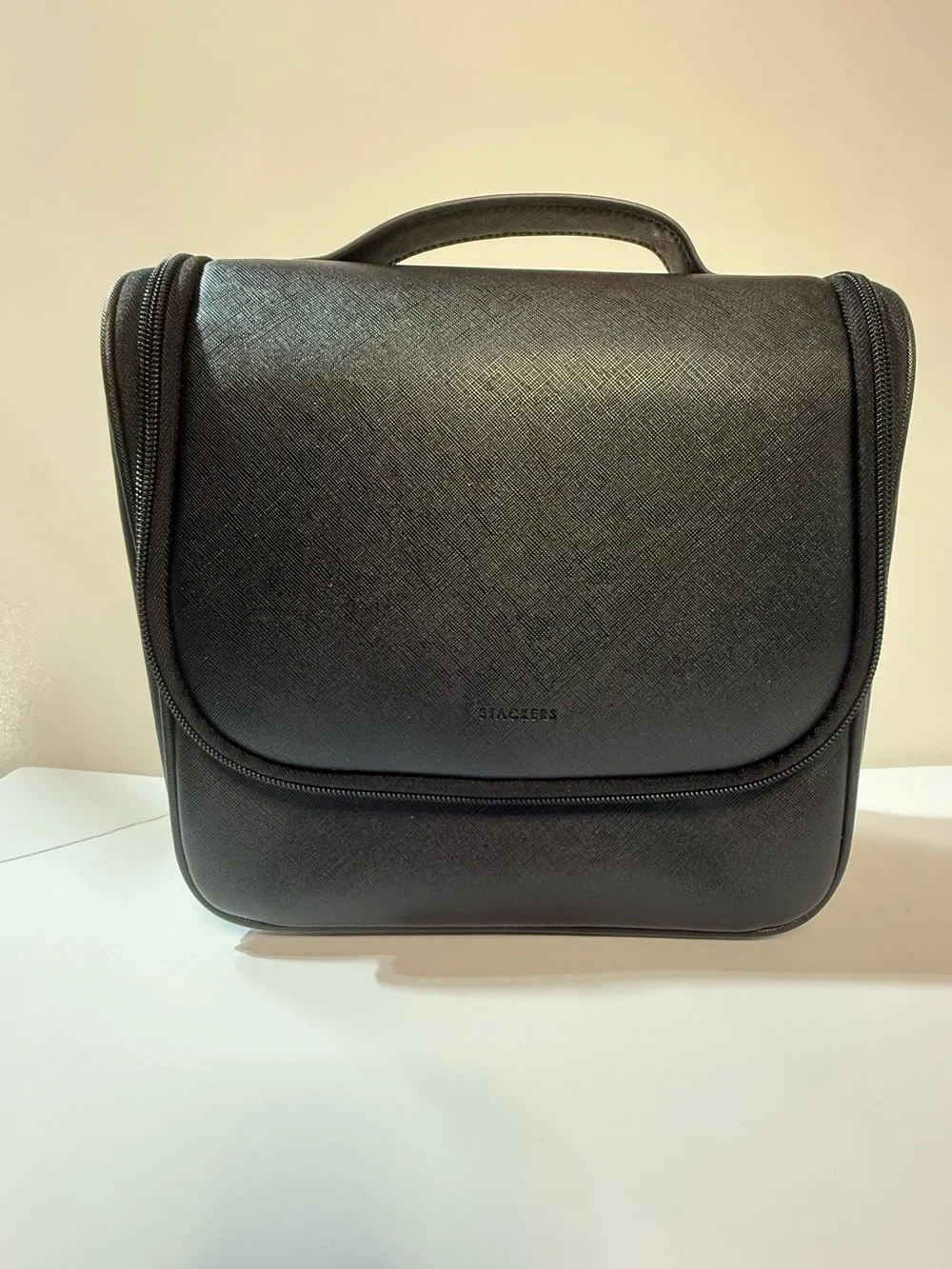 Stackers Black Hanging Washbag Travel Toiletry Bag Makeup Cosmetic Organizer